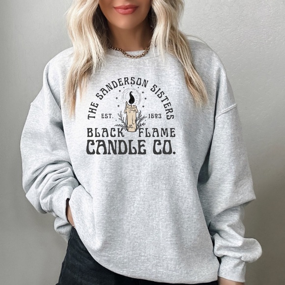 Sanderson Sisters Hocus Pocus Halloween Crewneck Sweater, Ash Grey - Picture 1 of 1